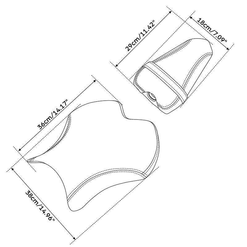 C.C. RIDER YZF R6 Front And Rear Seat Red Trimming For YAMAHA YZFR6 Black Red, 2017-2022