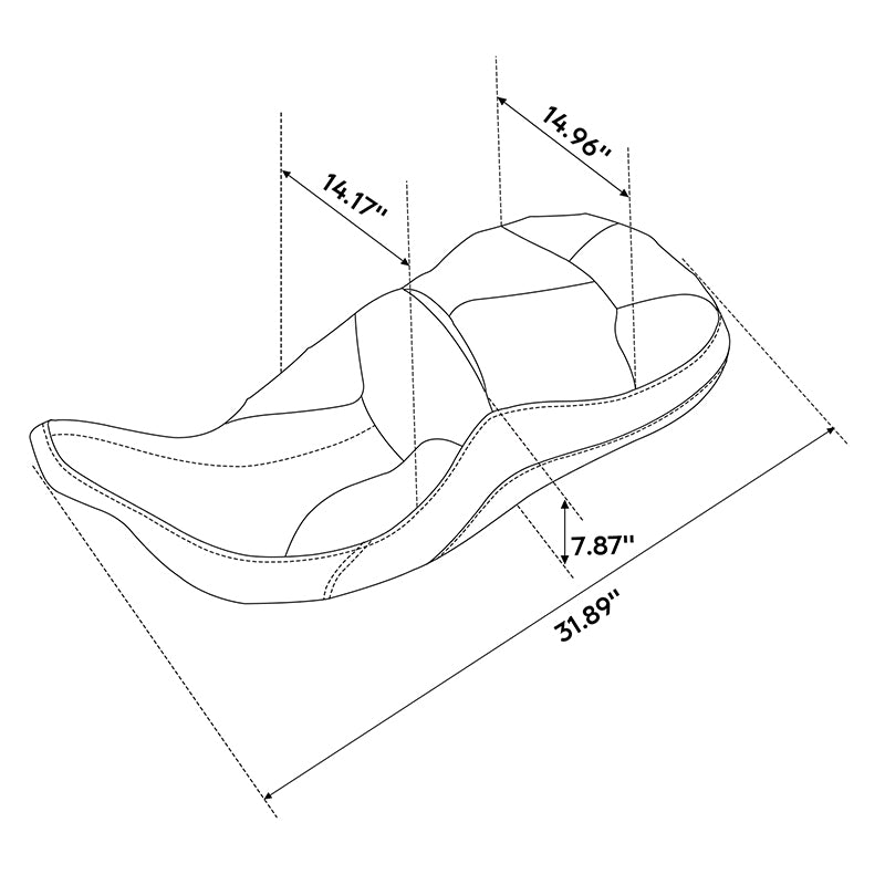 C.C. RIDER Touring Seat 2 Up Seat Driver Passenger Seat Black For Harley CVO Street Glide Road King Road Glide Electra Glide, 1997-2007