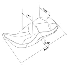 C.C. RIDER Touring Seat 2 Up Seat Driver Passenger Seat Black For Harley CVO Street Glide Road King Road Glide Electra Glide, 1997-2007