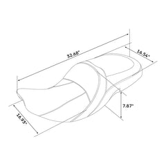 C.C.RIDER Indian Chieftain 2 Up Seat Stud Design Lattice Stitching Touring Motorcycle Seat, 2014-2025