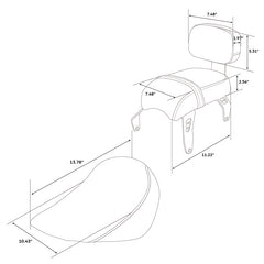 C.C. RIDER Indian Scout 2 Piece 2 Up Seat Driver Passenger Seat With Backrest For Scout Bobber Sixty Scout Bobber ABS, 2018-2024