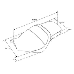 C.C. Rider BMW R18B R18 Transcontinental One Piece Seat Rider Passenger Low Profile Seat Pillion Cushion Black Lattice, 2020-2024