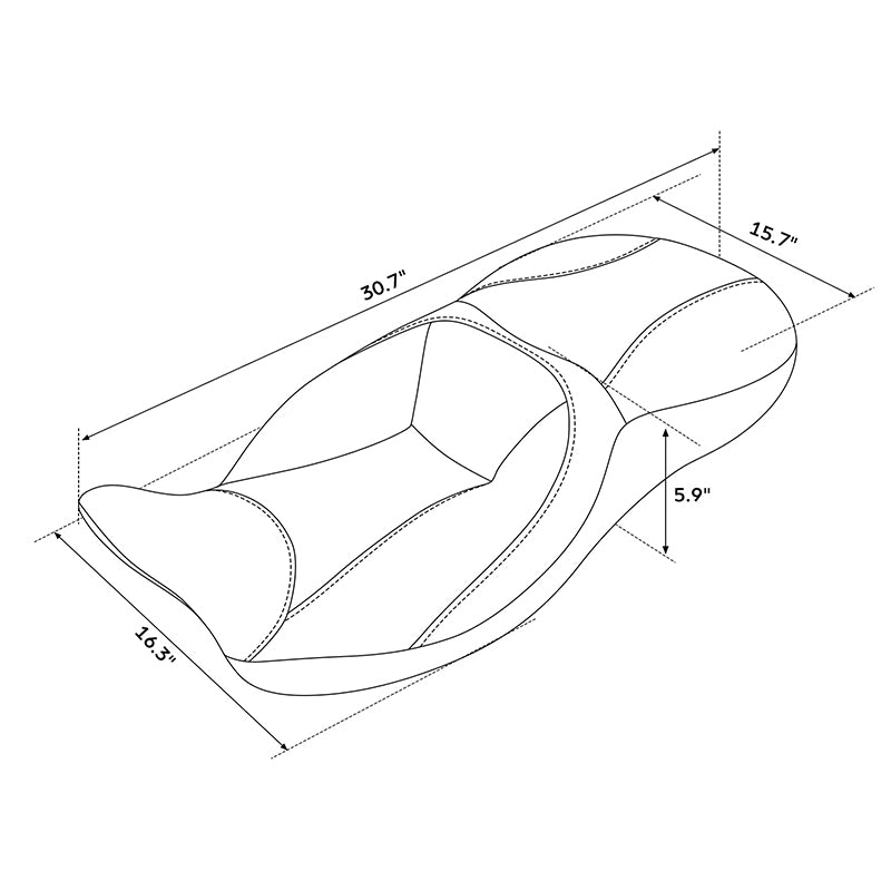 C.C. RIDER Touring Seat 2 Up Seat Driver Passenger Seat Double Roll For Harley CVO Road Glide Electra Glide Street Glide Road King, 2009-2023