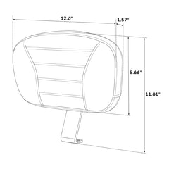C.C. RIDER Rider Backrest Driver Backrest Pad White Stitching For BMW R18B R18Transcontinental,2020-2024