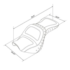 C.C. RIDER VN900 Vulcan Classic One Piece Seat Standard Driver Passenger Seat Studs Trimming For Kawasaki Vulcan Classic, 2006-2025