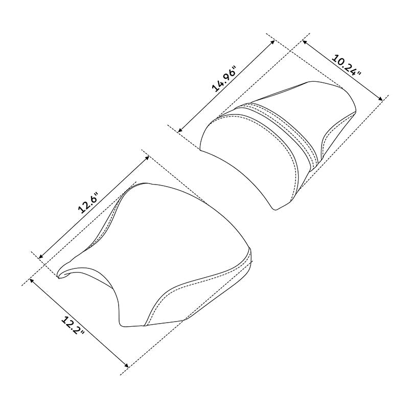 C.C. RIDER Ninja650 EX650 Z650 Front And Rear Seat For Kawasaki Black Diamond Stitch, 2017-2019