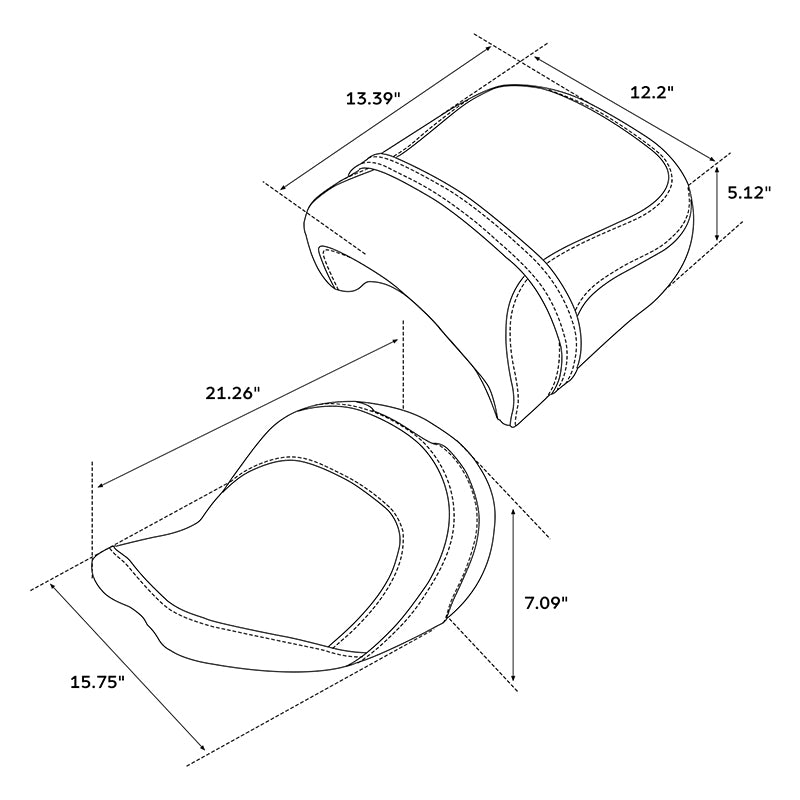 C.C. RIDER Indian Seat 2 Piece 2 Up Seat With Backrest For Indian Chieftain Dark Horse Chieftain Limited Chieftain Elite Springfield, 2014-2025