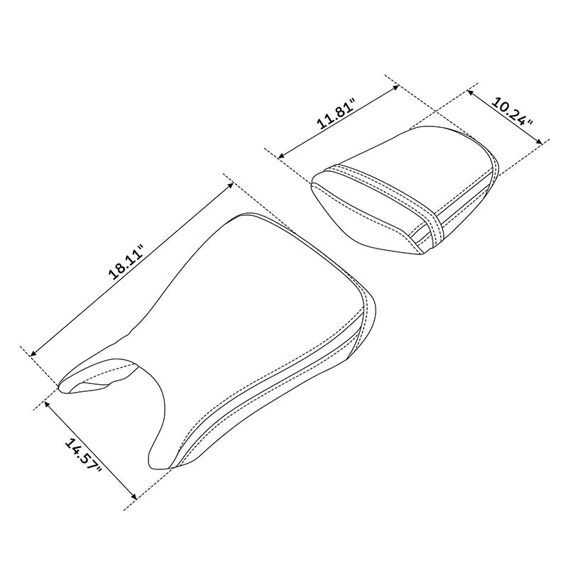 C.C. RIDER YZF R6 YZF R6S Front And Rear Seat Black Red Diamond For YAMAHA YZFR6 2003-2005 YZFR6S 2006-2009