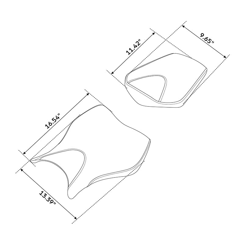 C.C. RIDER CBR1000RR Two Piece Seat Black Lattice Stitching For Honda CBR1000RR, 2008-2016