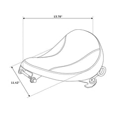 C.C. RIDER Sportster Seat Torsion Spring Solo Seat Max Profile Black Stitching For Iron883 Iron1200 Sportster48, 2004-2023