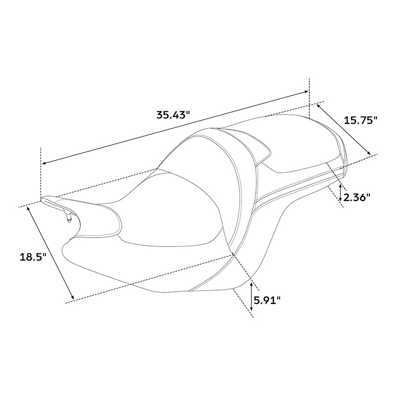 C.C. RIDER Honda Gold Wing Tour One Piece 2 up Seat Honeycomb 2018-2025