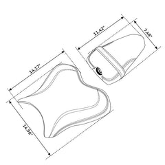 C.C. RIDER YZF R1 Front And Rear Seat For YAMAHA YZFR1 Black Carbon Fiber Stitching, 2015-2024