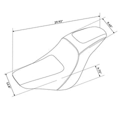 C.C. RIDER Softail Seat Low Rider S Low Rider ST Driver Passenger Seat Black And Gray Fit For Low Rider Sport Glide FXLR FXLRS FXLRST 2018-2025