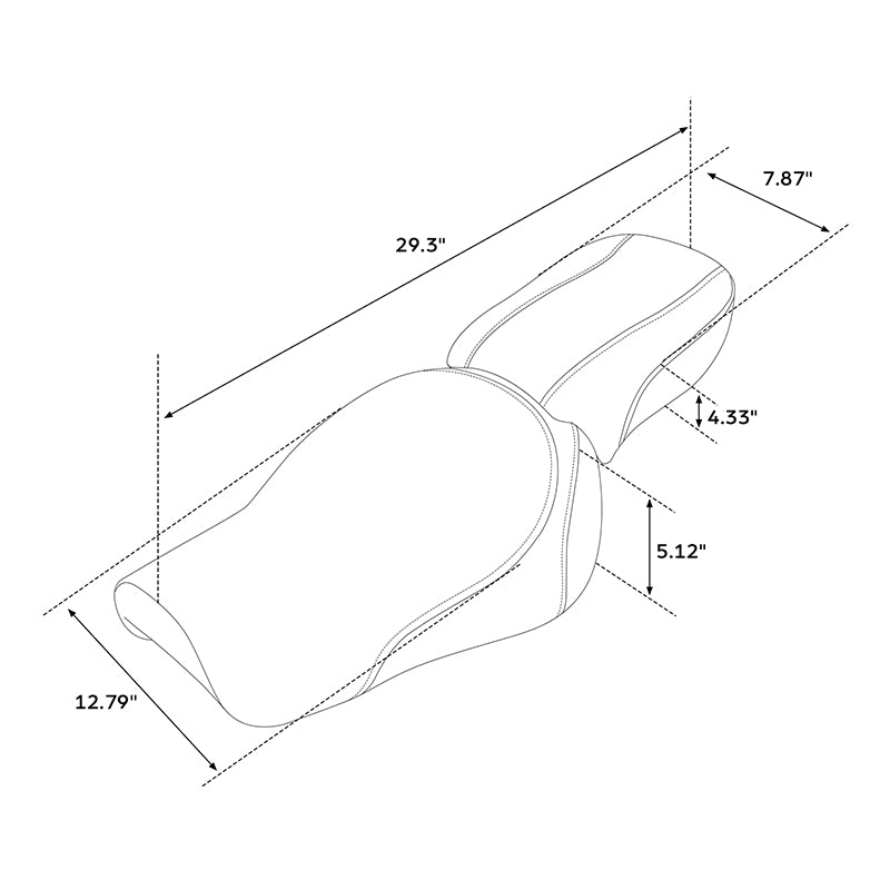C.C.RIDER Sportster Two Pieces Two Up Redlining Seat Passenger Seat For XL883N Models, 2016-2023