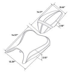 C.C. RIDER Ninja 400 Z400 Front And Rear Seat Fit For Kawasaki Black Red Lattice Stitch, 2018-2024