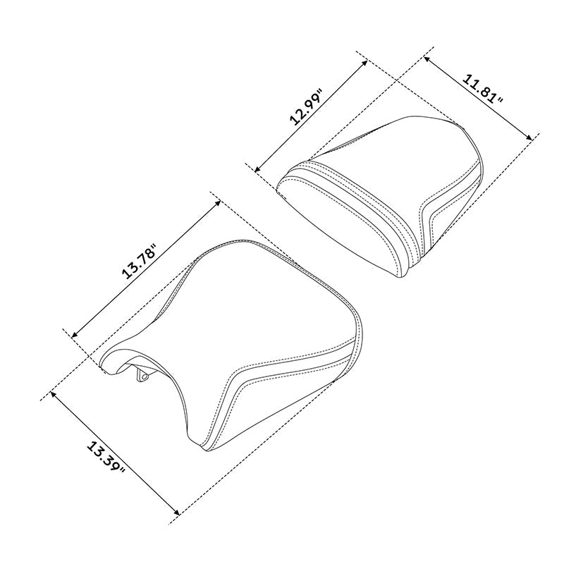 C.C. RIDER GSX-R600 GSX-R750 Front And Rear Seat Fit For SUZUKI GSXR600 GSXR750 Black Diamond Stitch, 2004-2005