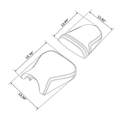 C.C. RIDER GSX-R600 GSX-R750 Front And Rear Seat Fit For SUZUKI GSXR600 GSXR750 Black Diamond Stitch, 2004-2005