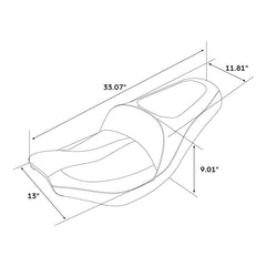 C.C. RIDER Indian Seat One Piece 2 Up Seat Orange Stitching Alcantara Seat For Indian Chieftain Models, 2014-2025