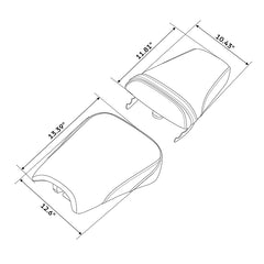 C.C. RIDER CBR600FS CBR600FR CBR600F4i Two Piece Seat Black Lattice For Honda, 2001-2003