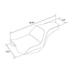 Gel Seat C.C. RIDER Dyna Step Up Seat 2 up Seat Lattice Stiching For Low Rider Fat Bob FXD/FXDWG, 2006-2017