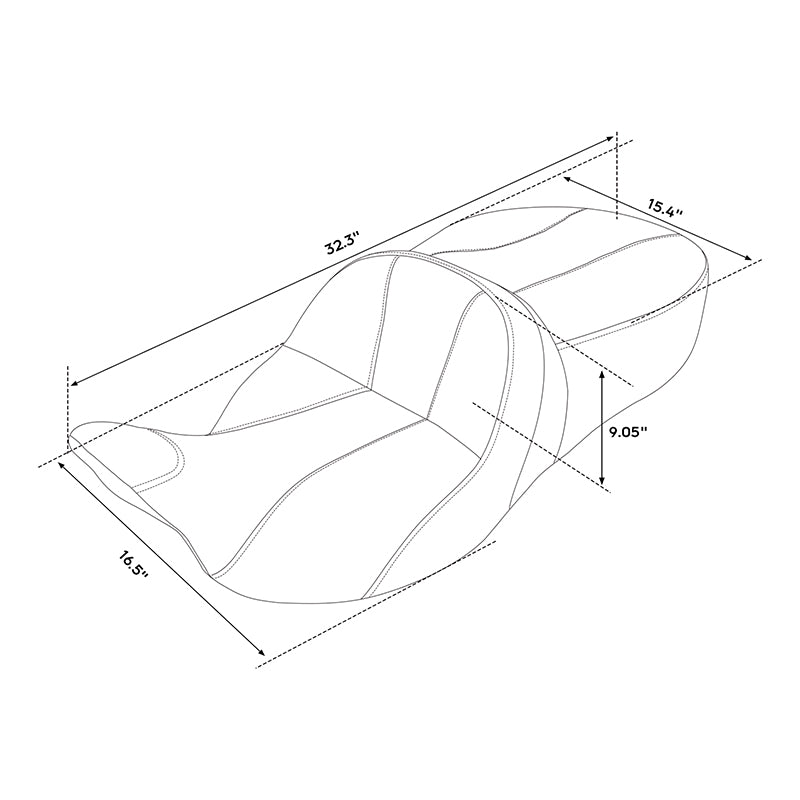 Gel Seat C.C. RIDER Touring Seat 2 Up Seat Driver Passenger Seat For Harley CVO Street Glide Road King Road Glide Electra Glide, 2009-2023