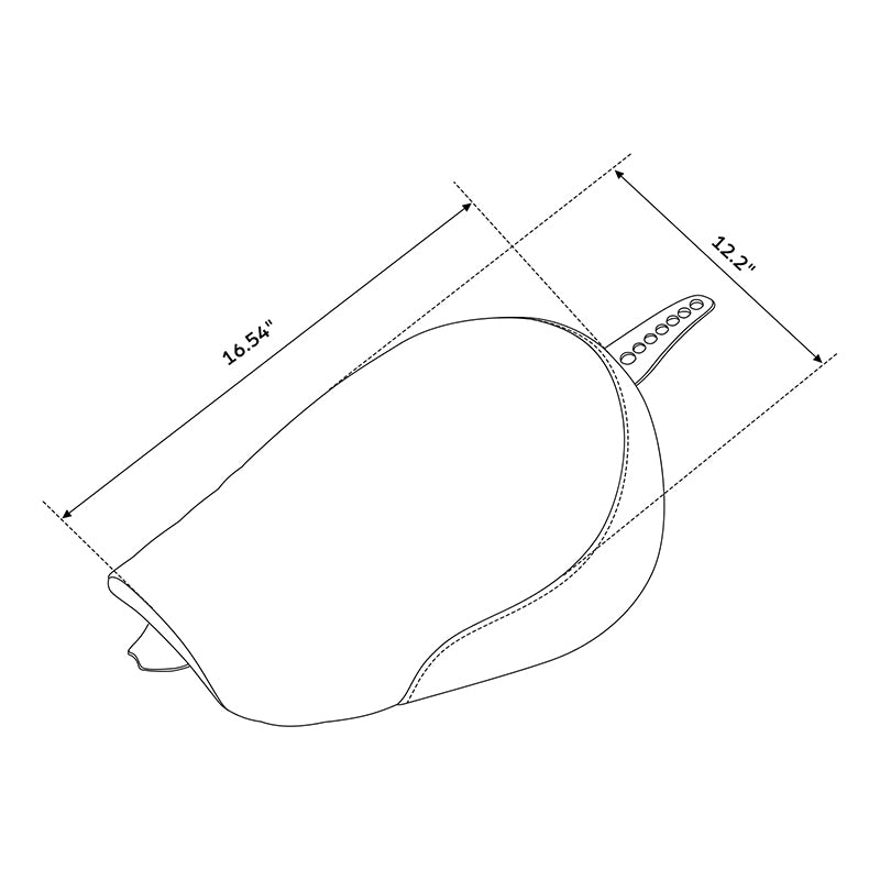 C.C.RIDER Sportster Seat Front Solo Seat Driver Rider Cushion Red Diamond Stitching, 2010-2023 XL models