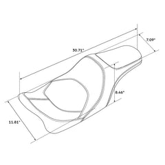 C.C. RIDER Touring Seat 2 Up Seat Driver Passenger Seat Extended Reach Tall Boy Seat Orange Honeycomb Stitching, 2009-2023