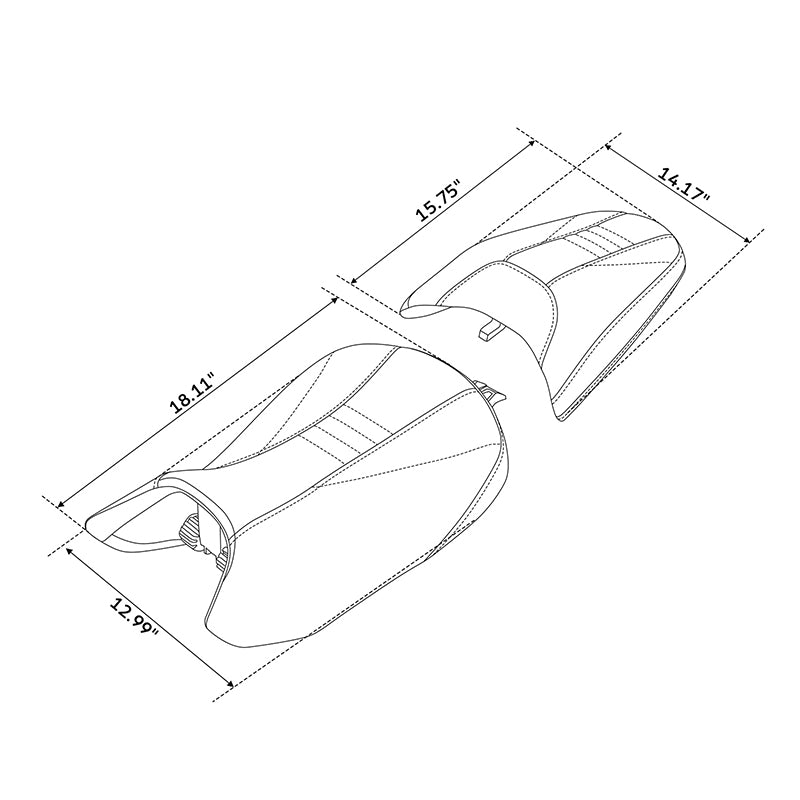 C.C. RIDER BMW R1300GS Seat Rider Passenger Seat Pillion Cushion Blue Gray Black For BMW R1300GS, 2023-2025