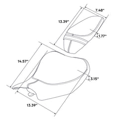 C.C. RIDER Z900 Front And Rear Red Honeycomb Seat Fit For Kawasaki Z900, 2017-2024