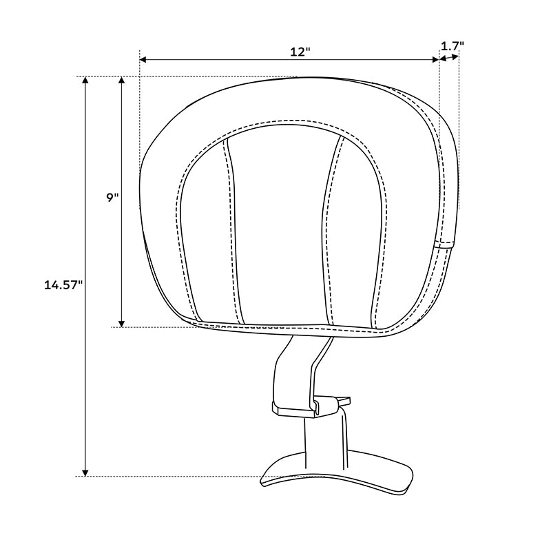 C.C. RIDER Rider Backrest Driver Backrest Pad For Harley Touring CVO Electra Glide Road King Street Glide Road Glide, 2009-2023
