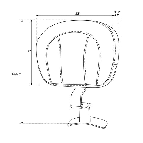 C.C. RIDER Rider Backrest Driver Backrest Pad For Harley Touring CVO Electra Glide Road King Street Glide Road Glide, 2009-2023
