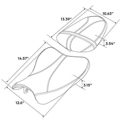 C.C. RIDER GSX-R1000 Front And Rear Seat Fit For SUZUKI GSXR1000 Black Lattice Stitch, 2007, 2008