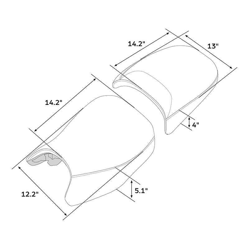 C.C. RIDER BMW R1200GS Seat Rider Passenger Seat Pillion Cushion Black Blue Red Gray For BMW R1200GS R1250GS Adventure, 2013-2024