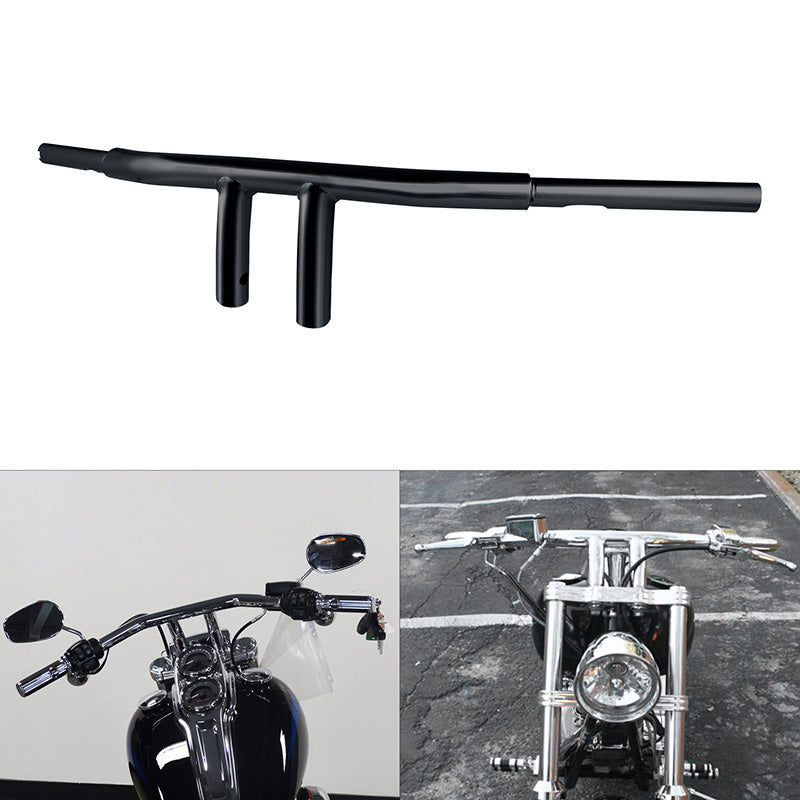 Custom Chrome 6" Rise 1 1/4" T-Bar Handlebars Bar Matte Black Fits For Harley Softail Chopper Custom Black