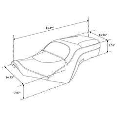C.C. Rider BMW R18B R18 Transcontinental One Piece Seat Rider Passenger Seat Pillion Cushion Lattice Stitching, 2020-2024