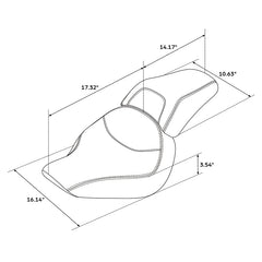C.C. RIDER Softail Seat Two Piece 2 Up Seat Low Profile Driver Solo Seat Passenger Seat For Harley Softail Fat Boy Cross Bones, 2007-2017