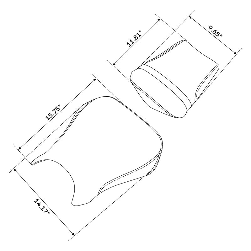 C.C. RIDER YZF R1 Front And Rear Seat For YAMAHA YZFR1 Black Lattice Stitching, 2002-2003