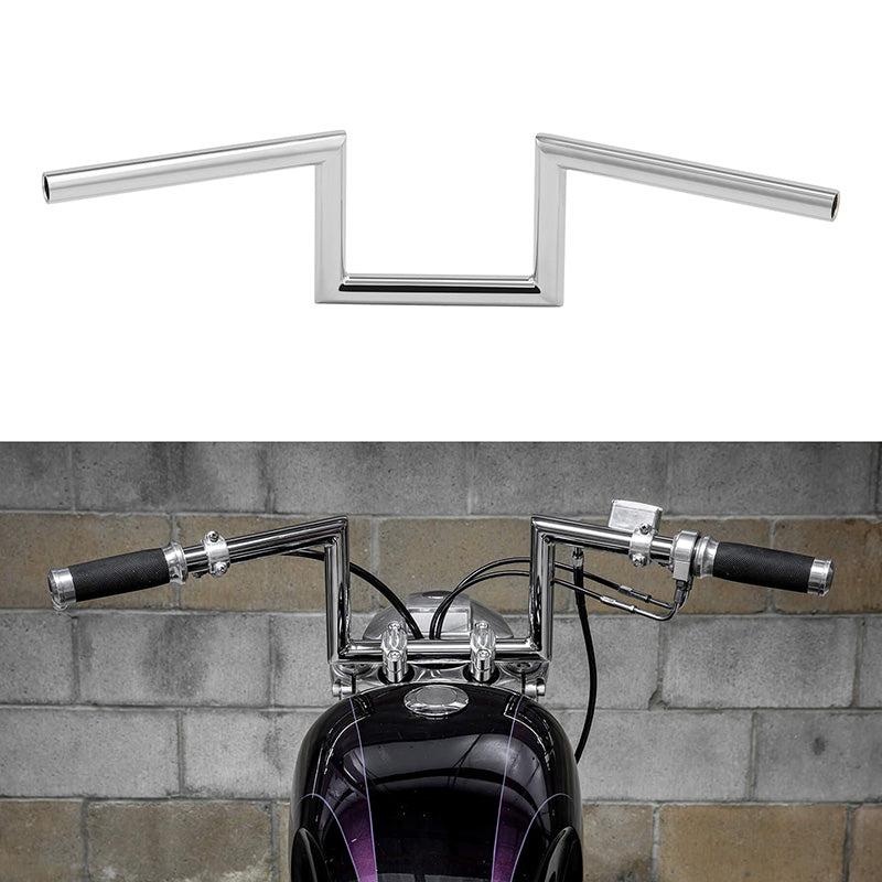 Jammer 1" Wide Z-Bar 6" Rise 60's Handlebar Non-dimpled Fits For Harley 1" Clamp