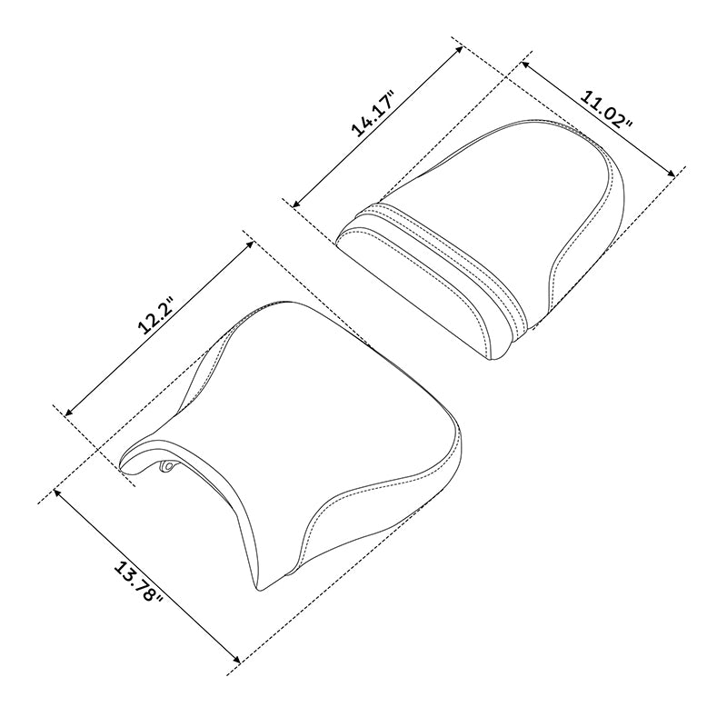 C.C. RIDER GSXR1000 Front And Rear Seat With Black Diamond Design For SUZUKI GSX-R1000, 2001-2002