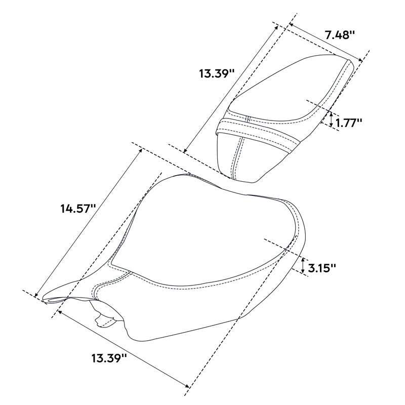 C.C. RIDER Z900 Front And Rear Seat Black Fit For Kawasaki Z900, 2017-2024