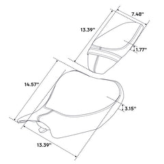 C.C. RIDER Z900 Front And Rear Seat Black Fit For Kawasaki Z900, 2017-2024