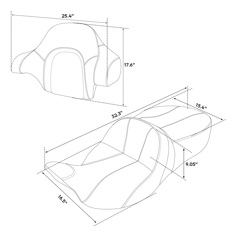 C.C. RIDER King Passenger Backrest King Touring Trunk Backrest For Touring Road Glide Electra Glide Street Glide Road King, 2014-2025