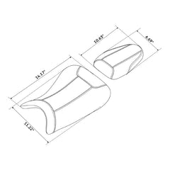 C.C. RIDER BMW S1000RR Seat Rider Passenger Seat Pillion Cushion Black For BMW S1000RR, 2019-2025