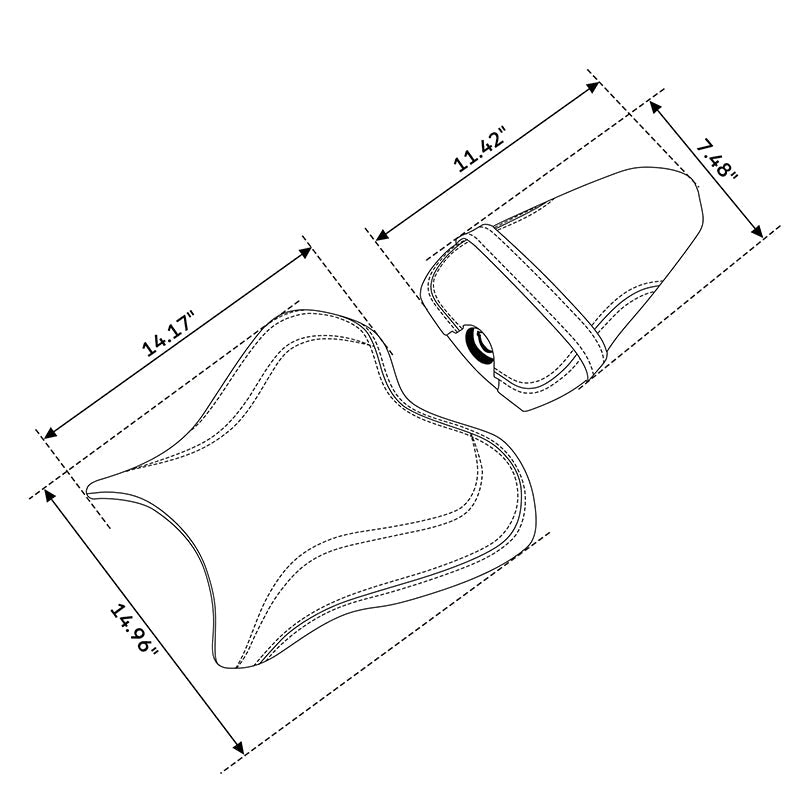 C.C. RIDER YZF R1 Front And Rear Seat For YAMAHA YZFR1 Blue Trimming, 2015-2024