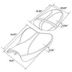 C.C. RIDER GSX-R1000 Front And Rear Seat Fit For SUZUKI GSXR1000 Red Lattice Stitch, 2007, 2008