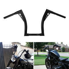 Custom Chrome 1.25" Fat Handlebar 14" Rise Hanger Bar Chrome Gloss Black Fit For Harley Electra Glide FLHT