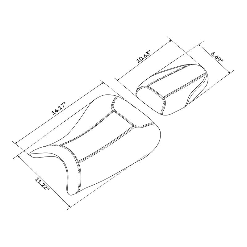 C.C. RIDER BMW S1000RR Seat Rider Passenger Seat Pillion Cushion Black Carbon Fiber For BMW S1000RR, 2019-2025