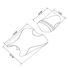 C.C. RIDER Ninja ZX6R ZX636 Front And Rear Seat For Kawasaki Black Lattice Stitch, 2009-2018