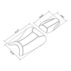 C.C. RIDER BMW S1000RR Seat Rider Passenger Seat Pillion Cushion Black Pleated Stitching For BMW S1000RR, 2019-2025