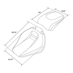 C.C.RIDER Softail Seat Two Piece 2 Up Seat Alcantara Leather For Harley Softail Breakout FXBR FXBRS, 2018-2023